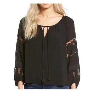 ASTR The Label Crochet Drawstring top no flaws size M